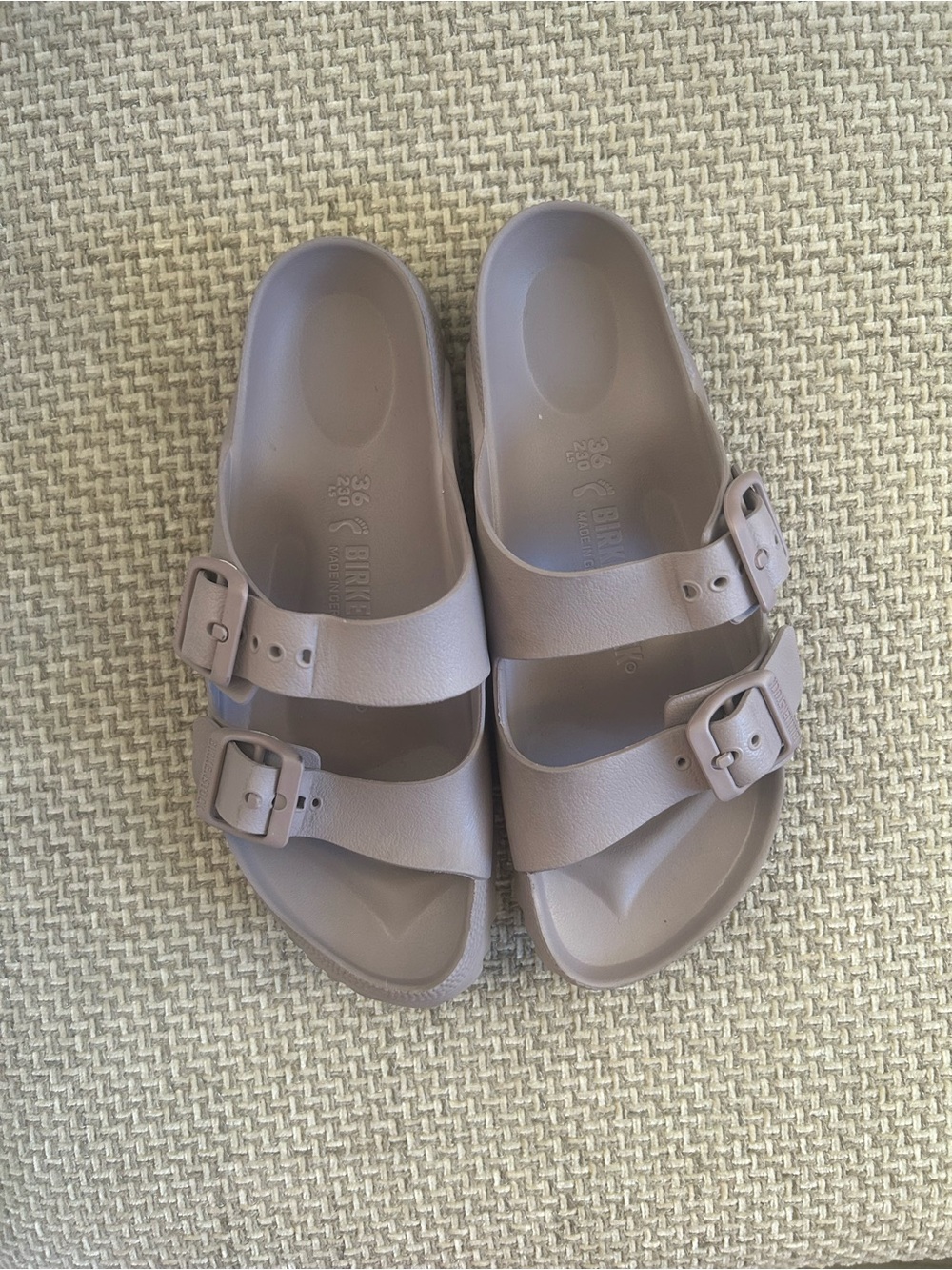 Birkenstock Kids Two-Strap Sandals in Light Taupe